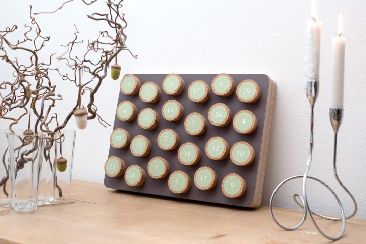Adventskalender Korken Mauve, eckig Adventskalender Korken Mauve, eckig