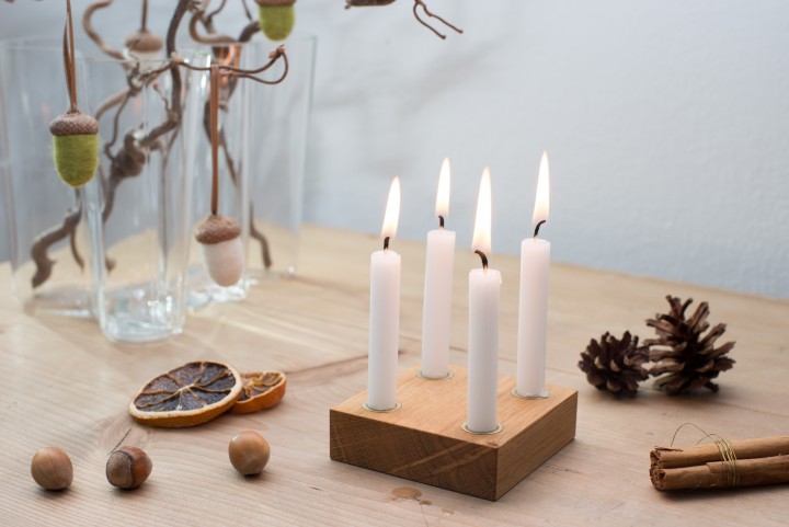 Adventskranz eckig Eiche Adventskranz eckig Eiche