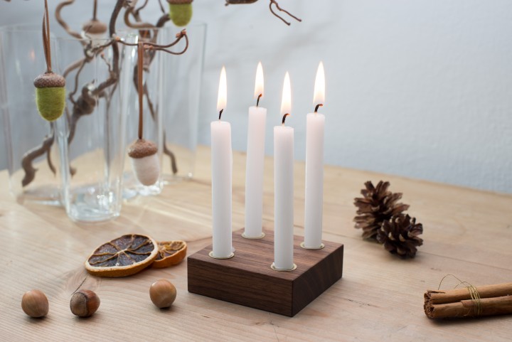 Adventskranz eckig Nussbaum Adventskranz eckig Nussbaum